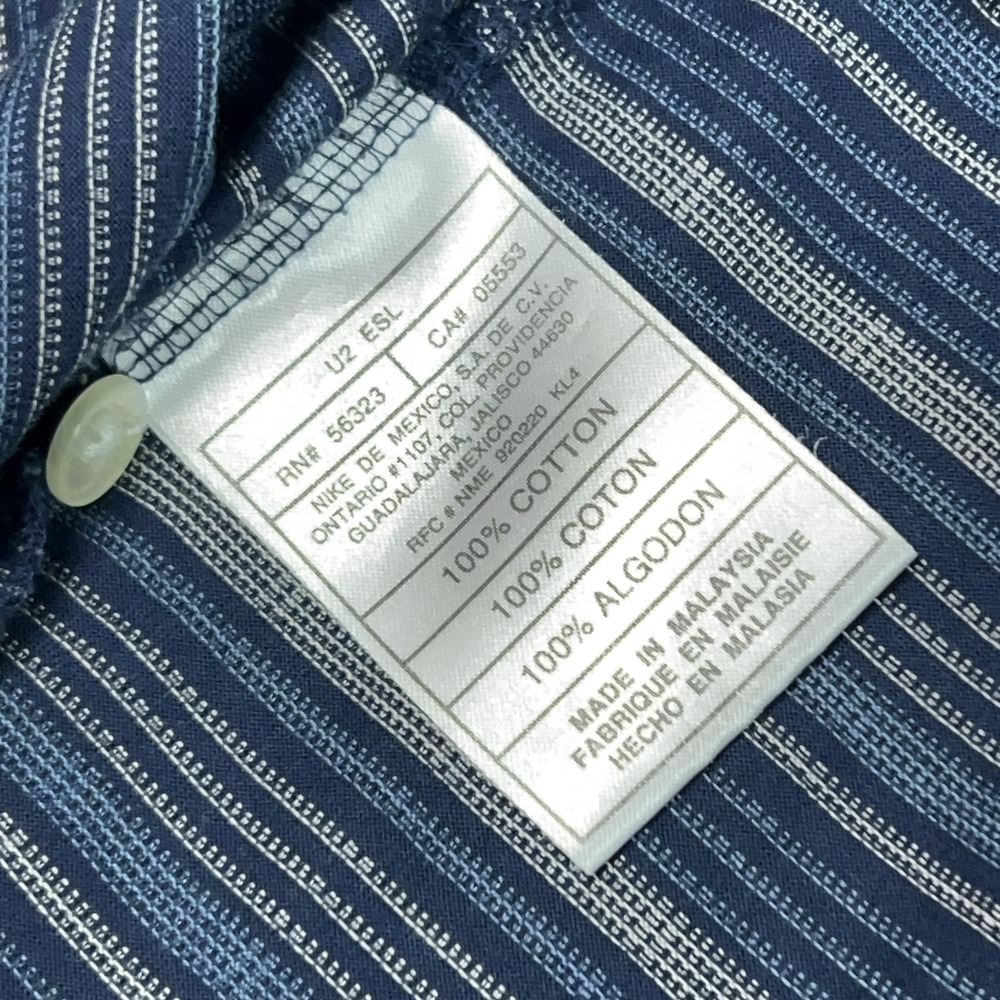 Nike Golf Polo Shirt Mens XL Blue Striped Cotton Short Sleeve Casual Grandpa Top - Picture 5 of 9